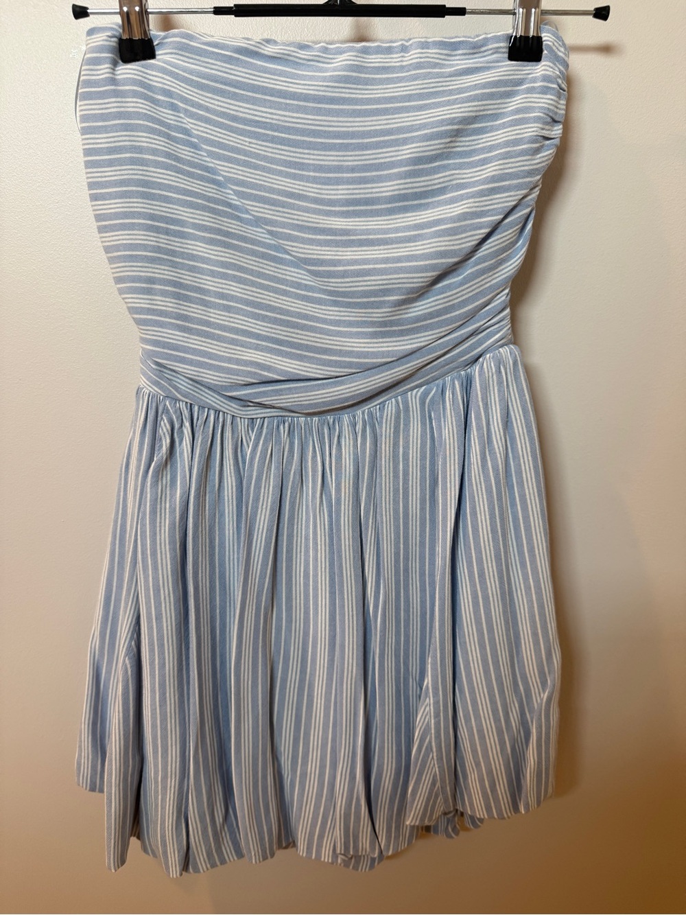 Lola + Grace - Light Blue & White Striped Strapless Dress